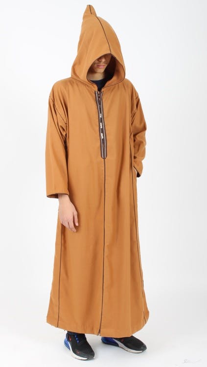 Marockansk Fleece Jalaba | Camel