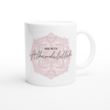 Bismillah mug white/pink english