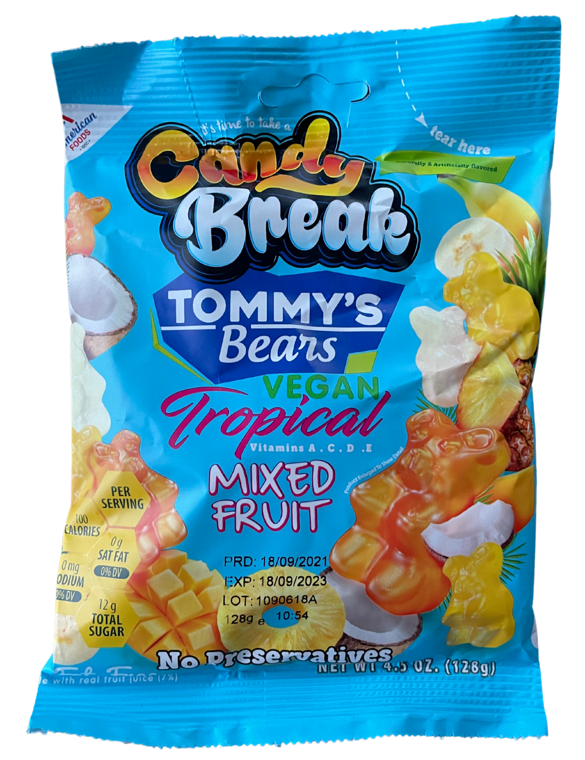 Candy Break Tommy's Bears Tropical Mixed Fruit 128g