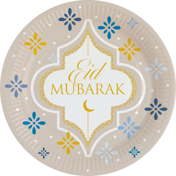 8 Plates Eid Mubarak