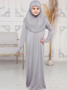 Nour abaya med hijab | Grå