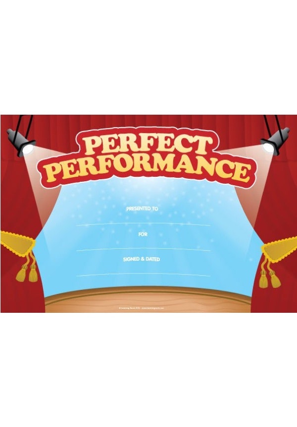 Perfect Performance Certificate