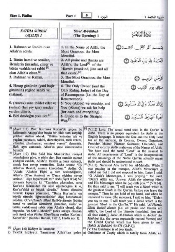 Koranen på turkiska och engelska