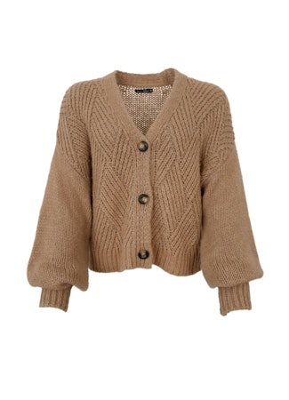 Black Colour Argyle Knit Cardigan