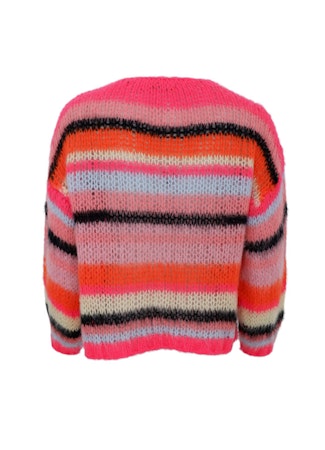 Black Color, Adelin Multi Striped Cardigan