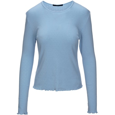 Luxzuz - Pointelle T-Shirt Lysblå