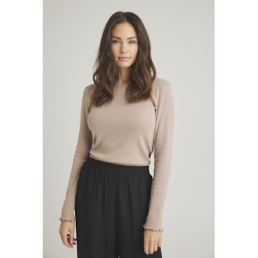 Luxzuz - Pointelle T-Shirt Beige