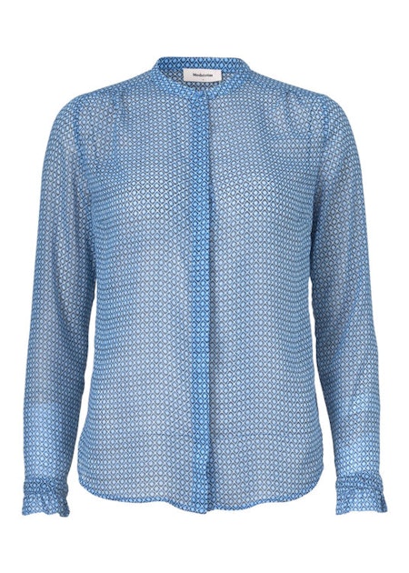 Rachel Print Shirt - Serenity Grid