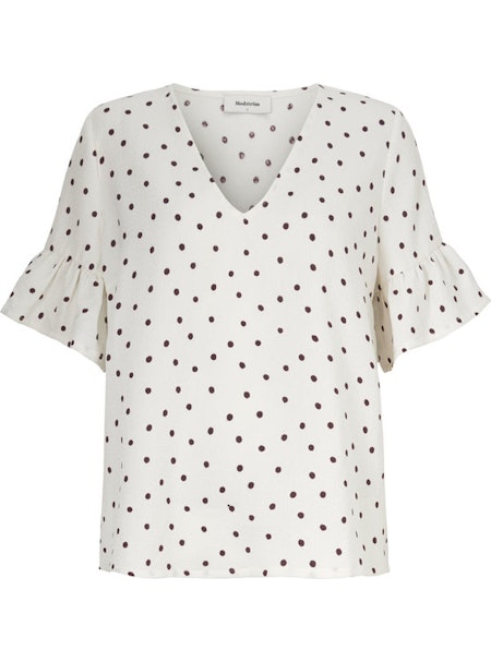 Richie print Top - Off White Dot