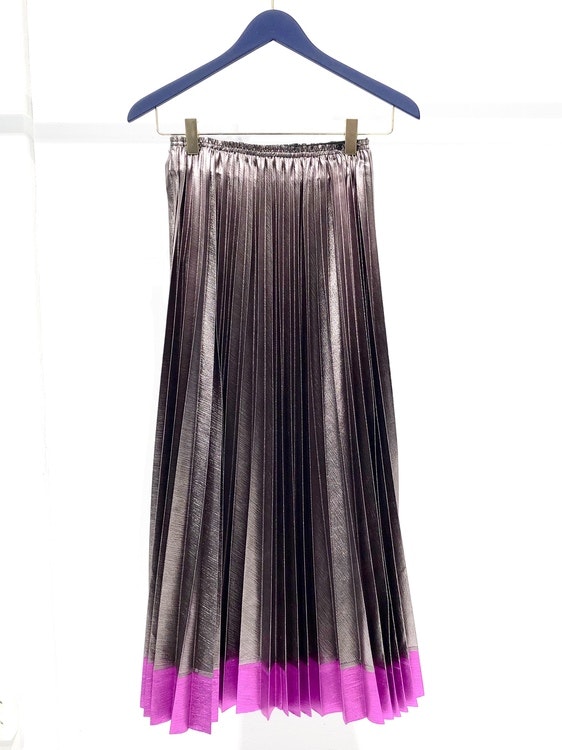 Judith Pleated Skirt - Silver