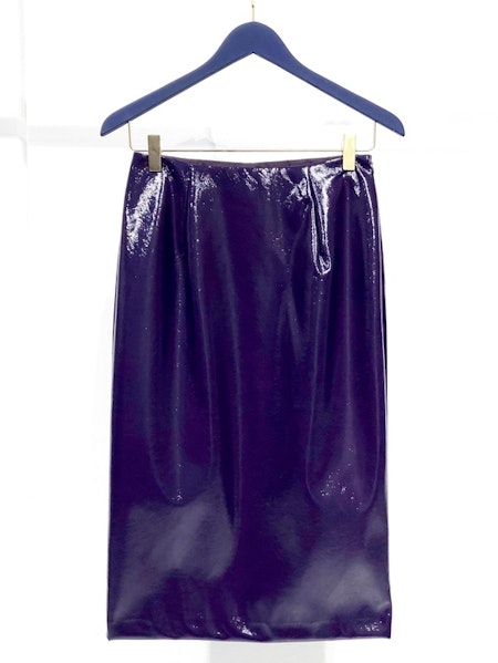 Neon Faux Leather Skirt - Purple
