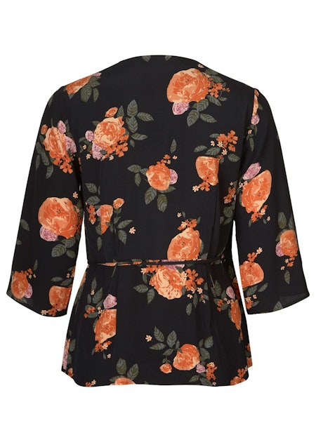 Kendall Print Wrap Top - Rose Garden