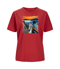 T-shirt  Dam - Edvard Munch Scream Cat
