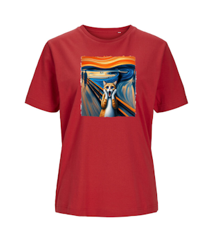 T-shirt  Dam - Edvard Munch Scream Cat