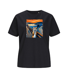 T-shirt  Dam - Edvard Munch Scream Cat