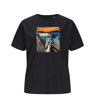 T-shirt  Dam - Edvard Munch Scream Cat