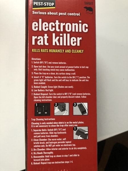 Råttfälla Elektronisk. Obs följ instruktion.