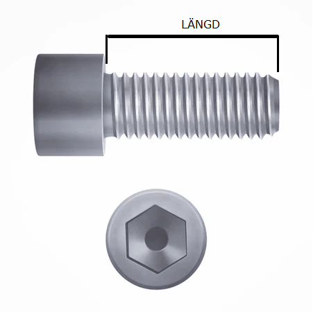 Rostfri Syrafast Cylindrisk M10 Insexskruv DIN 912
