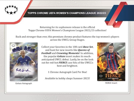 2022/23 Topps Chrome UEFA Womens Champions League Soccer Hobby Pack