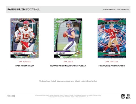 Panini Prizm NFL 2024 Mega Box (Neon Green Pulsar Prizms)