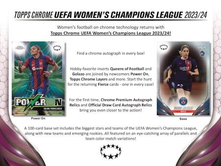 2023/24 Topps Chrome UEFA Womens Champions League Soccer Hobby Pack