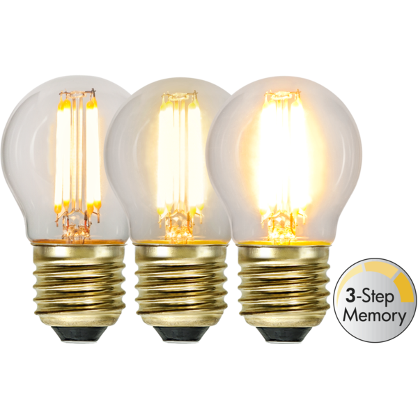LED-LAMPA E27 G45 SOFT GLOW 3-STEP MEMORY