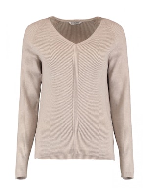 Stickad tröja i beige