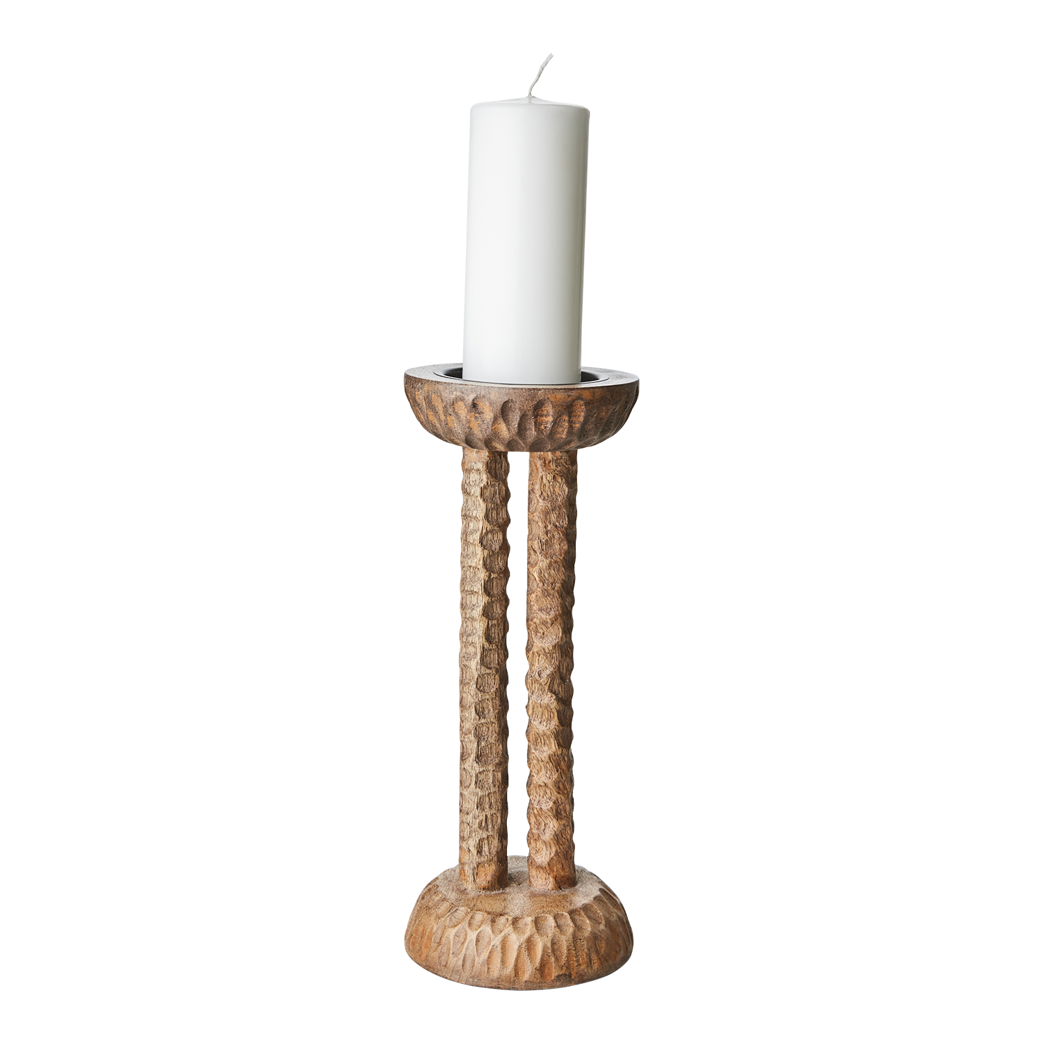 ljusstake blockljus mangoträ ljusbrun