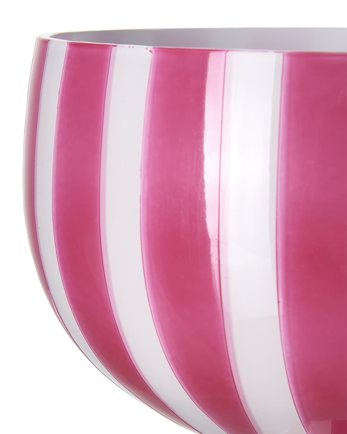 Skål på fot rosa/vit