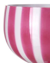 Skål på fot rosa/vit
