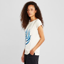 T-shirt Visby Big Leaf Oat White