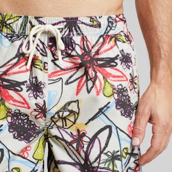 Swim Shorts Sandhamn Paradise Sketch Oat White