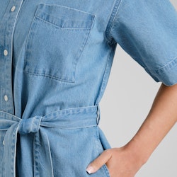 Shirt Dress Rip Denim Light Blue