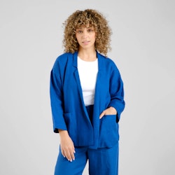 Loose Blazer Tanto Linen Limoges Blue