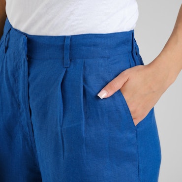 Pants Vickleby Linen Limoges Blue