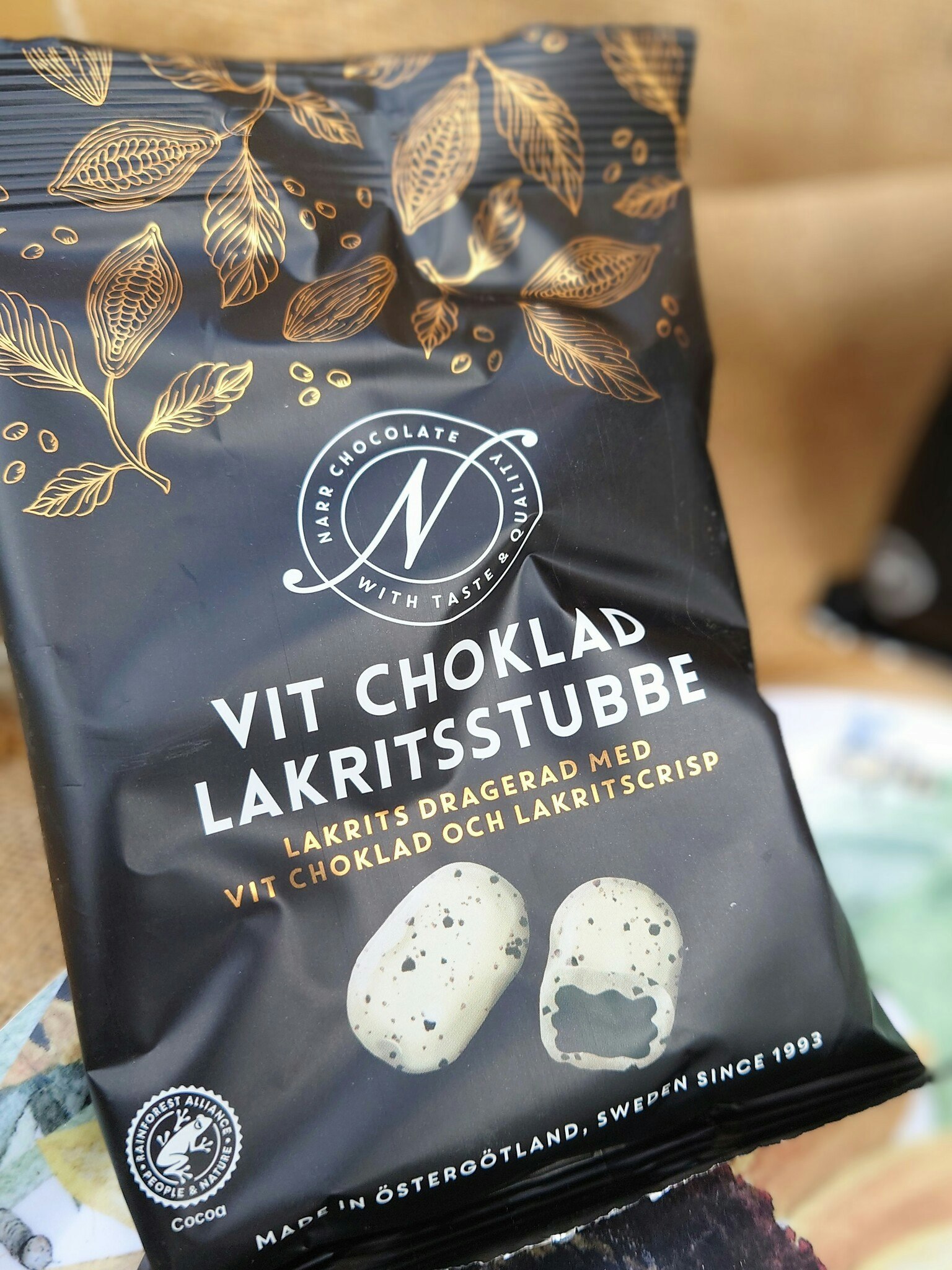 Lakrits-stubbe, vit choklad