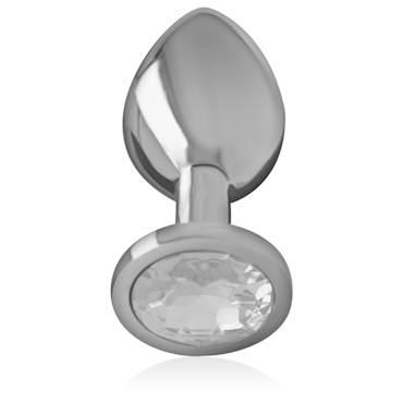 INTENSE Metal Anal Plug silver crystal