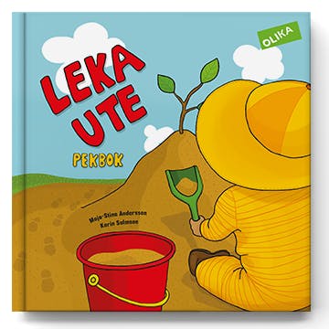 Pekbok Leka ute från Olika förlag. Författare Marin Salto, Illustratör Maja-Stina Andersson. Mångfald bland karaktärerna, mörkhyade barn är representerade, även mixade barn. Bok för barn från 0 å