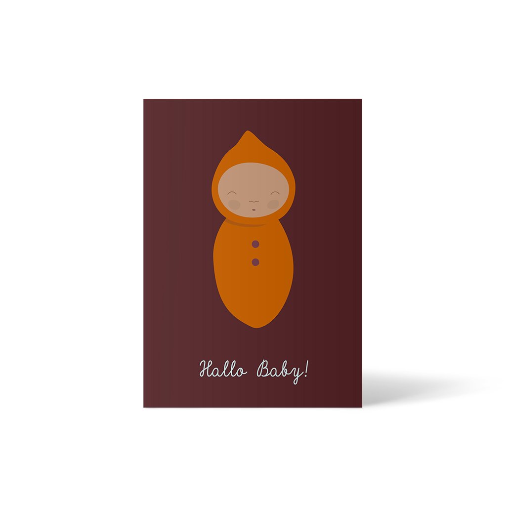Vykort - Hello baby orange (A6 format)
