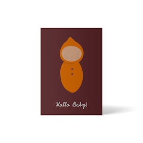 Vykort - Hello baby orange (A6 format)