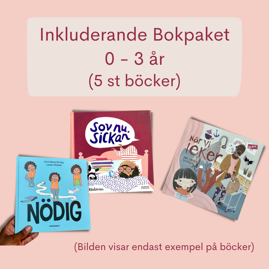 Inkluderande barnböcker till förskolan. Färdigt paket för 0-3 år, 5 st böcker.