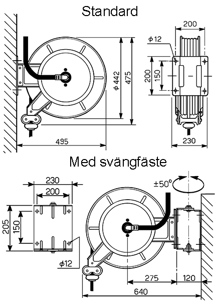 Slangupprullare för AdBlue 15 m.