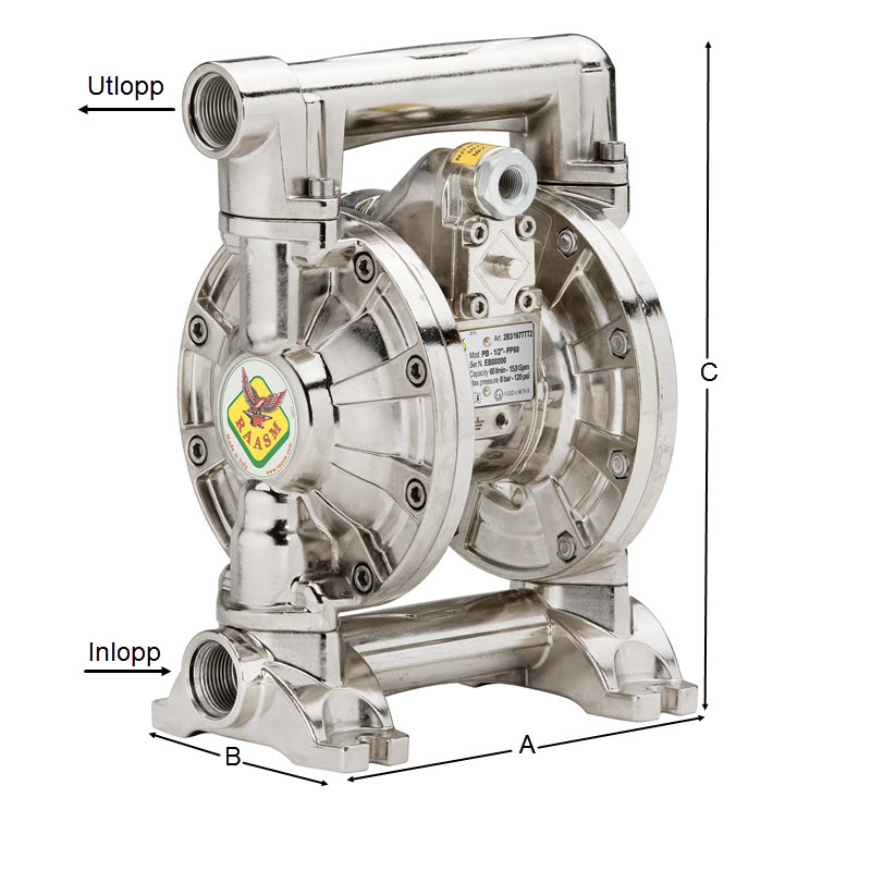 Membranpump 1" Aluminium - HYTREL 170 l/min.