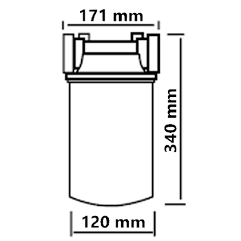 Dieselfilter kompl. med filterhus max 150l/min