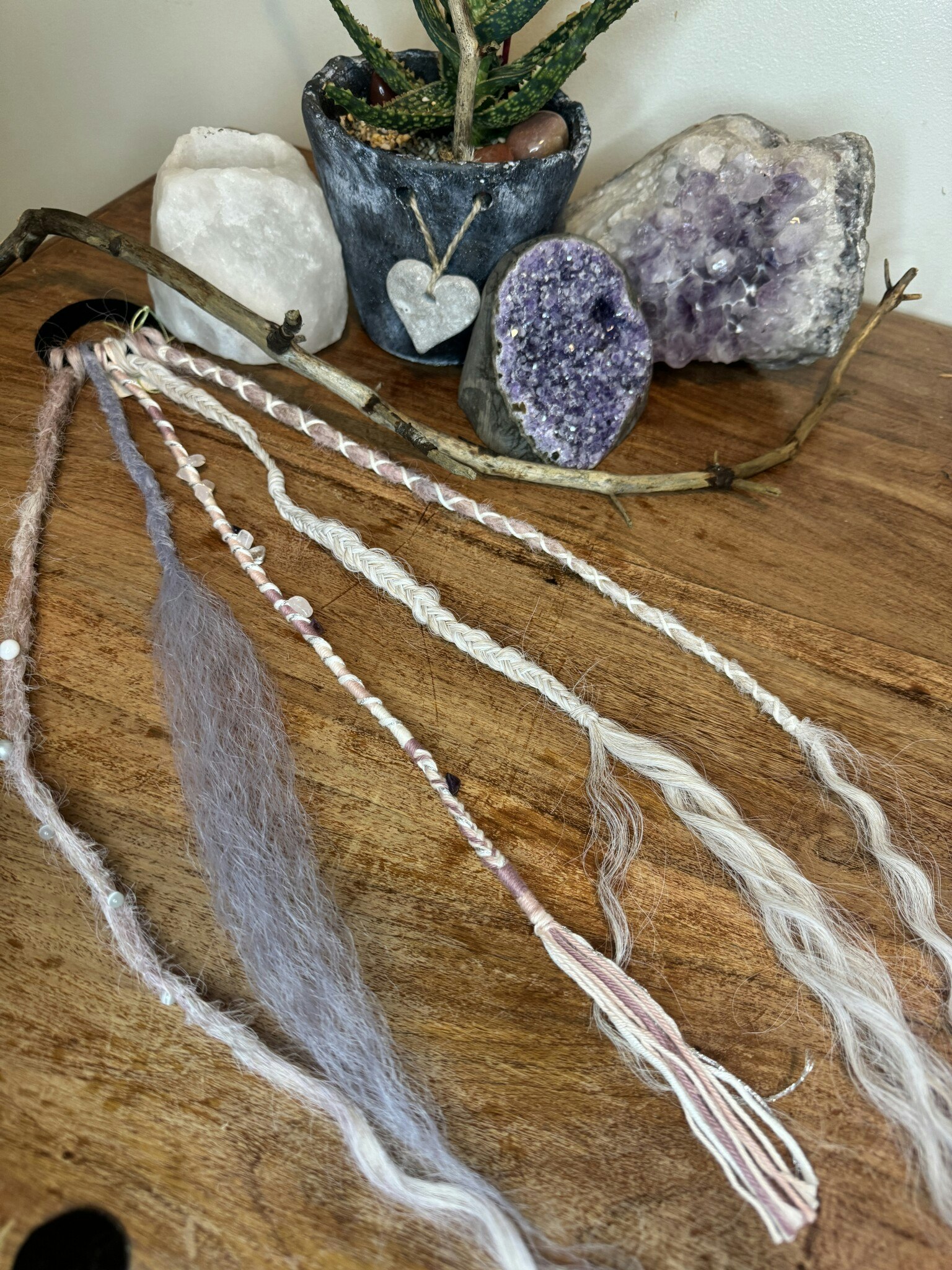 Accent set - Rosenkvarts, Ametist och Bergskristall