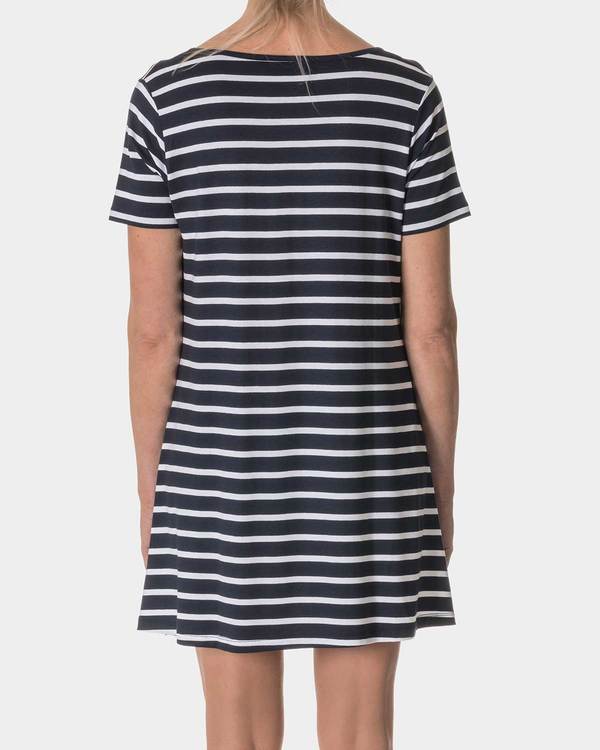 Holebrook Malva Tee Dress 712607 navywhite wide stripe