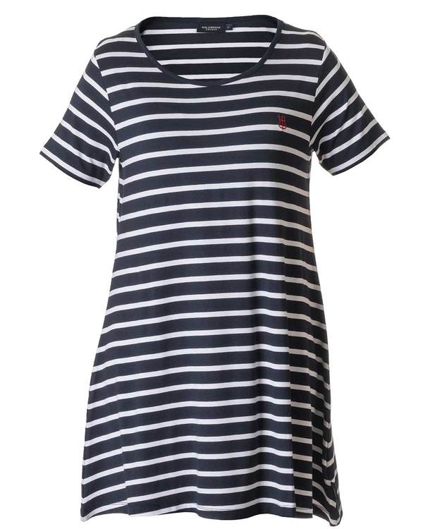 Holebrook Malva Tee Dress 712607 navywhite wide stripe