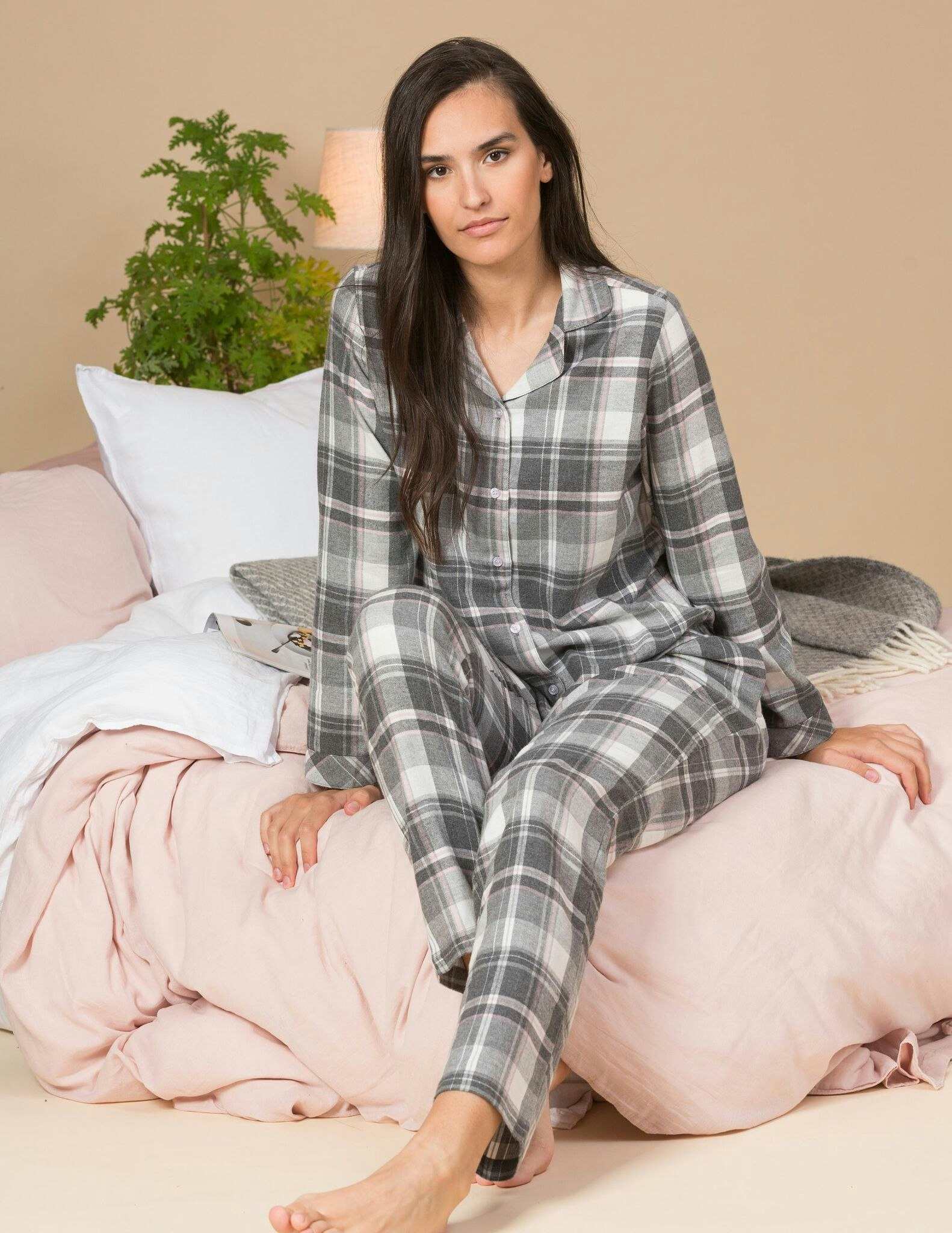 Trofé pyjamas flanell 61246 grå