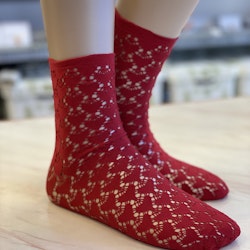 Falke socka Emotion 41455 offwhite / svart /scarlet red