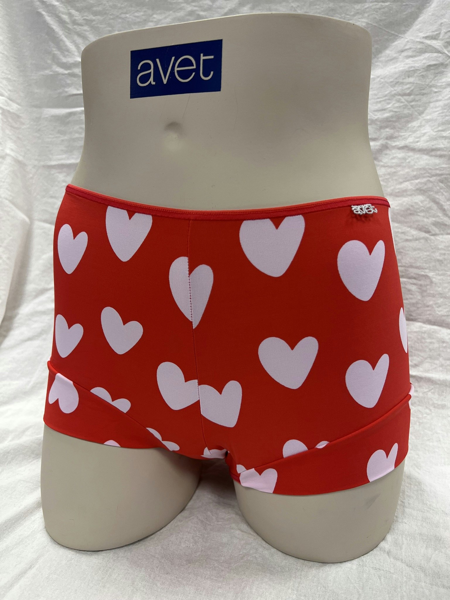 Avet boxer hearts print röd i microfiber 38623 / 2974